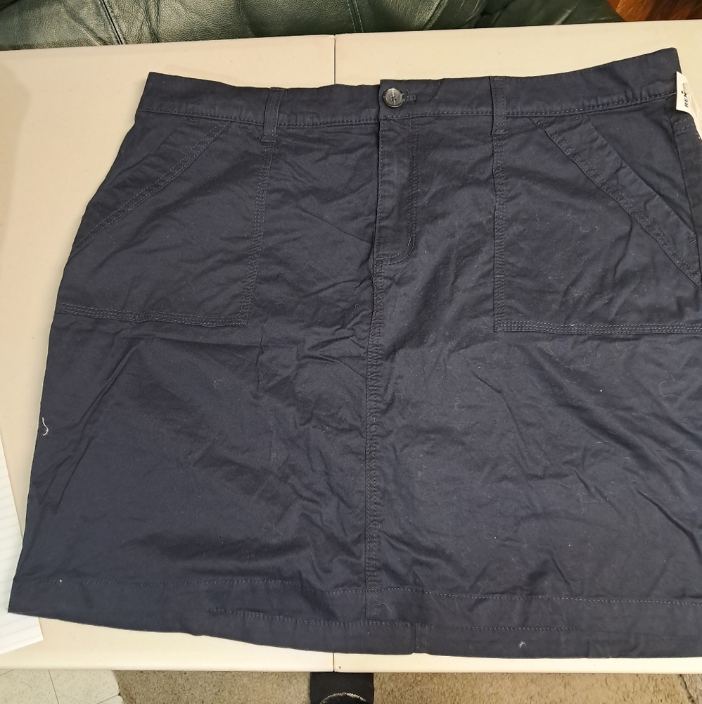 Navy Blue Skirt with Pockets